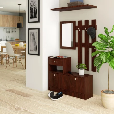 SIRIEL Flurwand mit Spiegel - Wenge