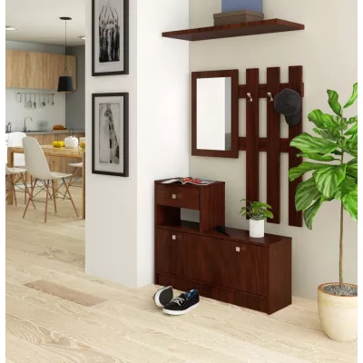 SIRIEL Flurwand mit Spiegel - Wenge