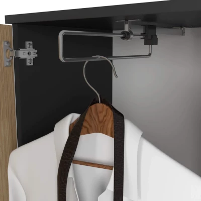Flurwand RUMIA – Schwarz / Artisan Eiche (handwerklich verarbeitet)