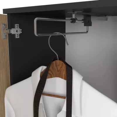 Flurwand RUMIA – Schwarz / Artisan Eiche (handwerklich verarbeitet)