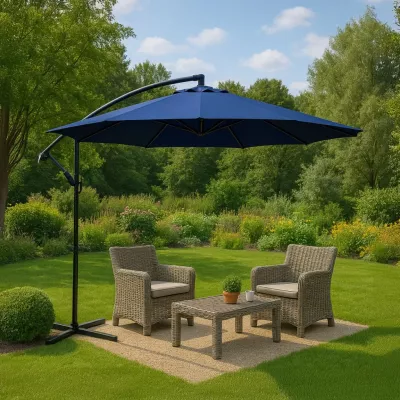 Großer Gartenschirm FENRIS – dunkelblau