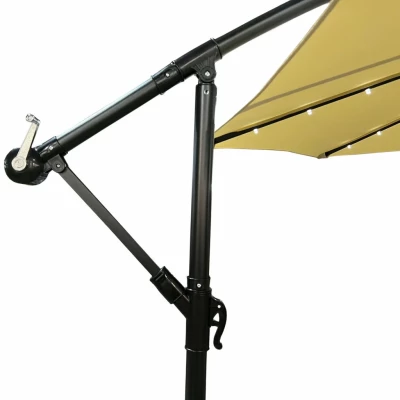 MILANOR verstellbarer Sonnenschirm mit LED-Beleuchtung – beige