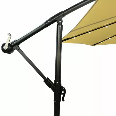 MILANOR verstellbarer Sonnenschirm mit LED-Beleuchtung – beige