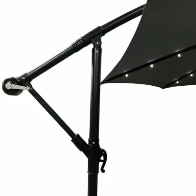 MILANOR verstellbarer Sonnenschirm mit LED-Beleuchtung – Dunkelgrau