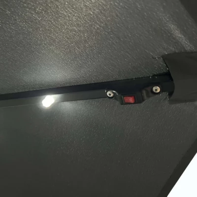 MILANOR verstellbarer Sonnenschirm mit LED-Beleuchtung – Dunkelgrau