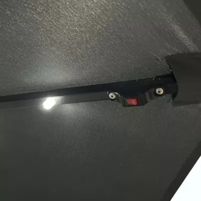 MILANOR verstellbarer Sonnenschirm mit LED-Beleuchtung – Dunkelgrau