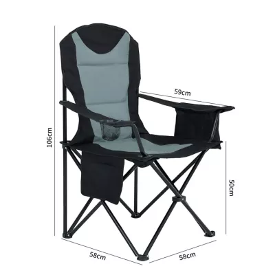 Klappbarer Campingstuhl LIORAN - schwarz/grau