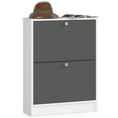 Klappbares Schuhregal für den Flur SIRIEL – weiß/grau