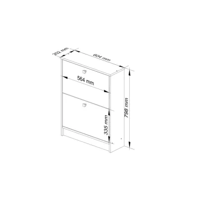 Klappbares Schuhregal für den Flur SIRIEL – Weiß/Sonoma Eiche
