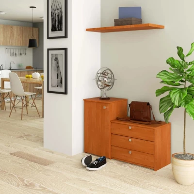 Schuhschrank mit Schrank VIRIAN - Erle