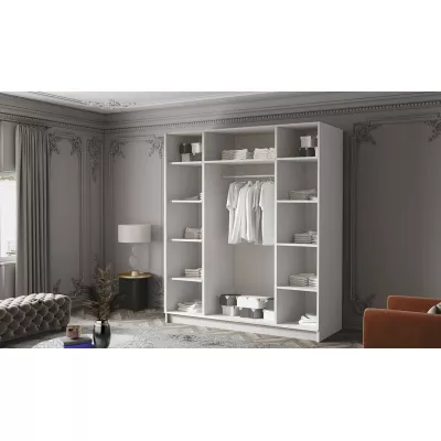 Spiegelschrank 200 cm KAOS 3 - weiß / goldene Griffe