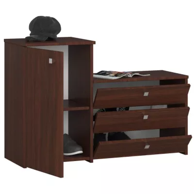 Schuhschrank mit Schrank VIRIAN - Wenge