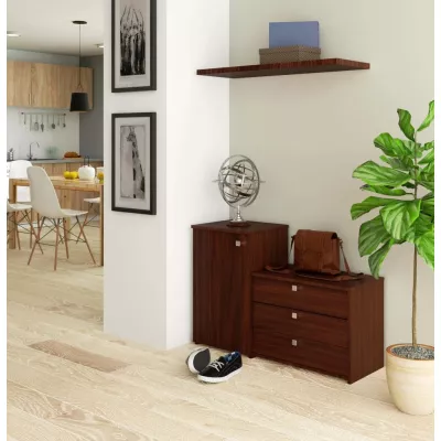 Schuhschrank mit Schrank VIRIAN - Wenge