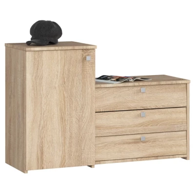 Schuhschrank mit Schrank VIRIAN - Sonoma Eiche