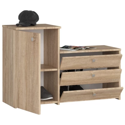 Schuhschrank mit Schrank VIRIAN - Sonoma Eiche