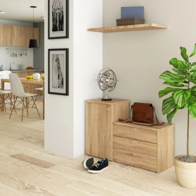Schuhschrank mit Schrank VIRIAN - Sonoma Eiche