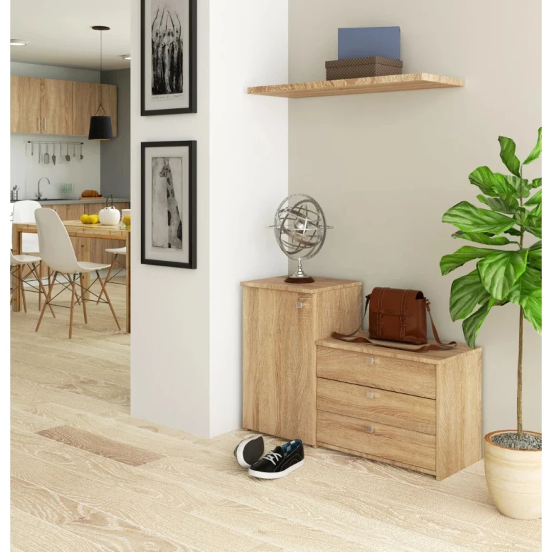 Schuhschrank mit Schrank VIRIAN - Sonoma Eiche