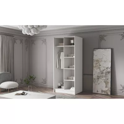 Kleiderschrank mit Spiegel 100 cm LUNES 2 - Kaschmir / Goldgriff