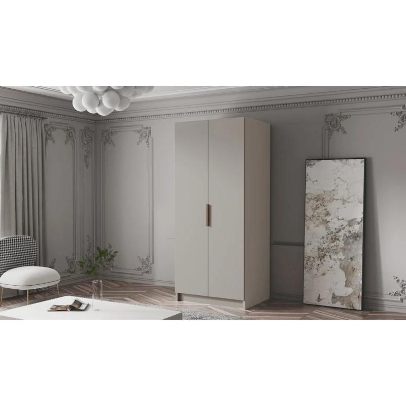 Kleiderschrank 100 cm LUNES 1 - Kaschmir / goldener Griff