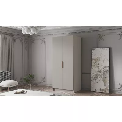 Kleiderschrank 100 cm LUNES 1 - Kaschmir / goldener Griff