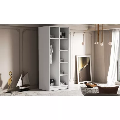 Kleiderschrank 100 cm NOIRA - Kaschmir / goldene Griffe