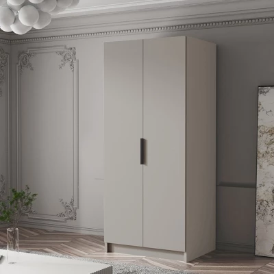 Kleiderschrank 100 cm LUNES 1 - Kaschmir / schwarzer Griff