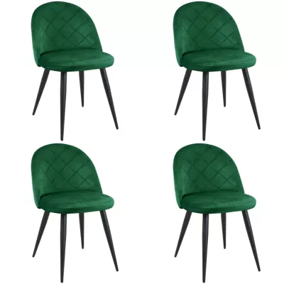 4er-Set Esszimmerstühle VASICA – Flaschengrün/Schwarz