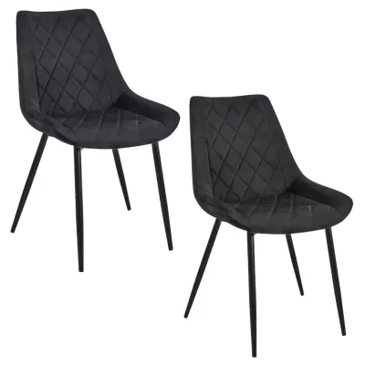 Set aus 2 gepolsterten Esszimmerstühlen BOGORA - schwarz