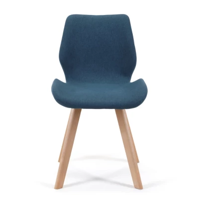4er-Set Esszimmerstühle KIMTE - blau/Buche