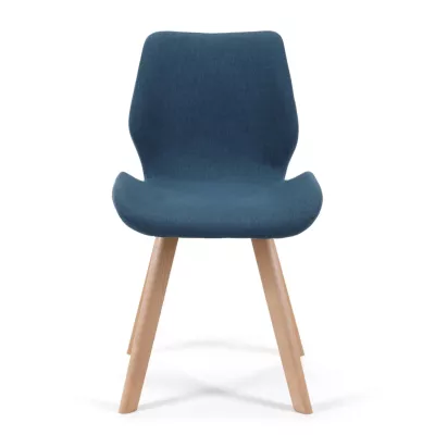 4er-Set Esszimmerstühle KIMTE - blau/Buche