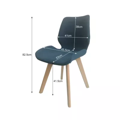 4er-Set Esszimmerstühle KIMTE - blau/Buche