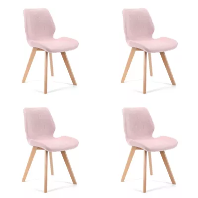 4er-Set Esszimmerstühle KIMTE – rosa/Buche