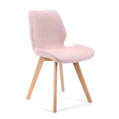 4er-Set Esszimmerstühle KIMTE – rosa/Buche
