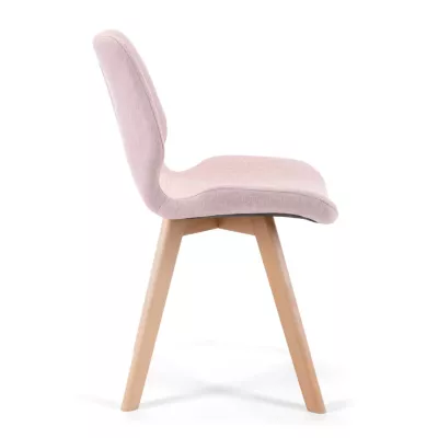 4er-Set Esszimmerstühle KIMTE – rosa/Buche