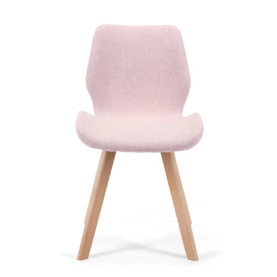 4er-Set Esszimmerstühle KIMTE – rosa/Buche