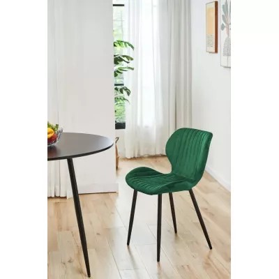 Set aus 2 gepolsterten Esszimmerstühlen BERGA - Flaschengrün/Schwarz