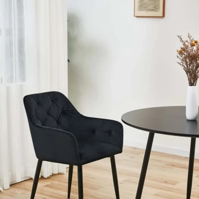 Set aus 2 gepolsterten Esszimmerstühlen ZIBURA - schwarz