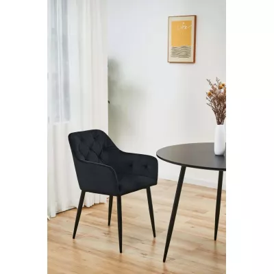 Set aus 2 gepolsterten Esszimmerstühlen ZIBURA - schwarz