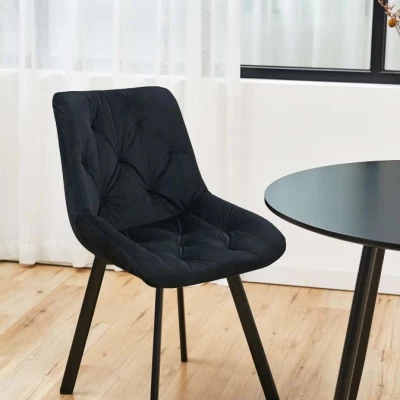 Set aus 2 gepolsterten Esszimmerstühlen MIGOS – schwarz