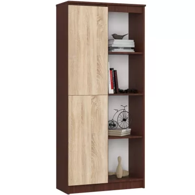 VALESTRA Regalsystem mit Türen – Wenge/Sonoma-Eiche