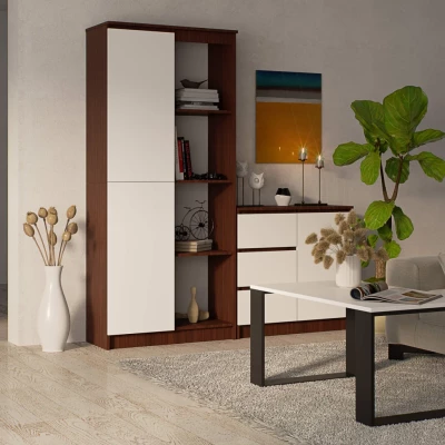 VALESTRA Regalsystem mit Türen – Wenge/Weiß