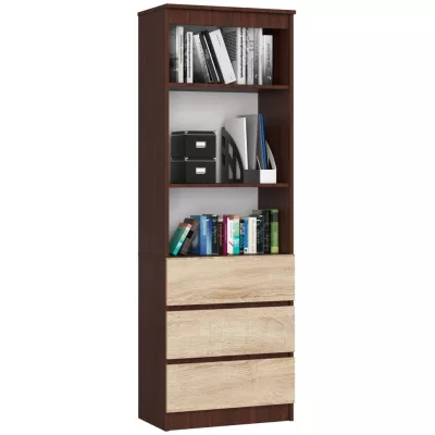 VALESTRA Regal mit Schubladen – Wenge/Sonoma-Eiche