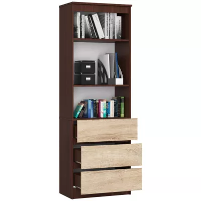 VALESTRA Regal mit Schubladen – Wenge/Sonoma-Eiche