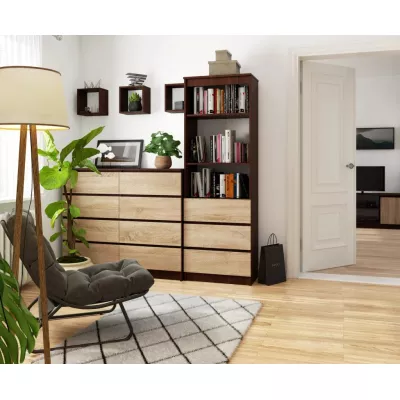 VALESTRA Regal mit Schubladen – Wenge/Sonoma-Eiche