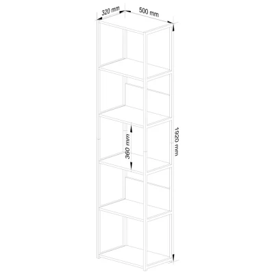 Metallregal 50 cm TOMIRAN - weiß / Sonoma Eiche