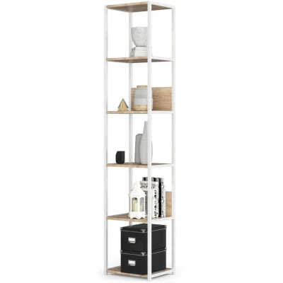 Metallregal 40 cm TOMIRAN - weiß / Sonoma Eiche