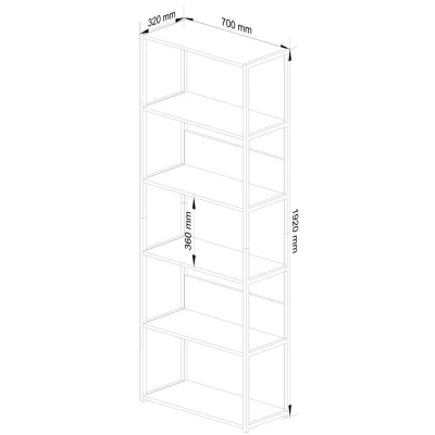 Metallregal 70 cm TOMIRAN - weiß