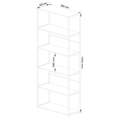 Metallregal 80 cm TOMIRAN - weiß / Sonoma Eiche