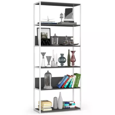 Metallregal 80 cm TOMIRAN - weiß/grau