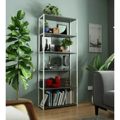 Metallregal 80 cm TOMIRAN - weiß/grau